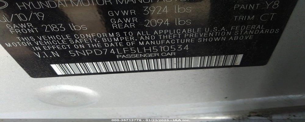 5NPD74LF5LH510534 2020 HYUNDAI ELANTRA photo no. 9