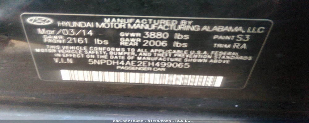 5NPDH4AE2EH499065 2014 HYUNDAI ELANTRA photo no. 9