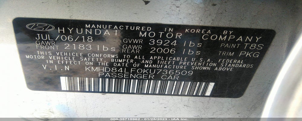 KMHD84LF0KU736509 2019 HYUNDAI ELANTRA photo no. 9