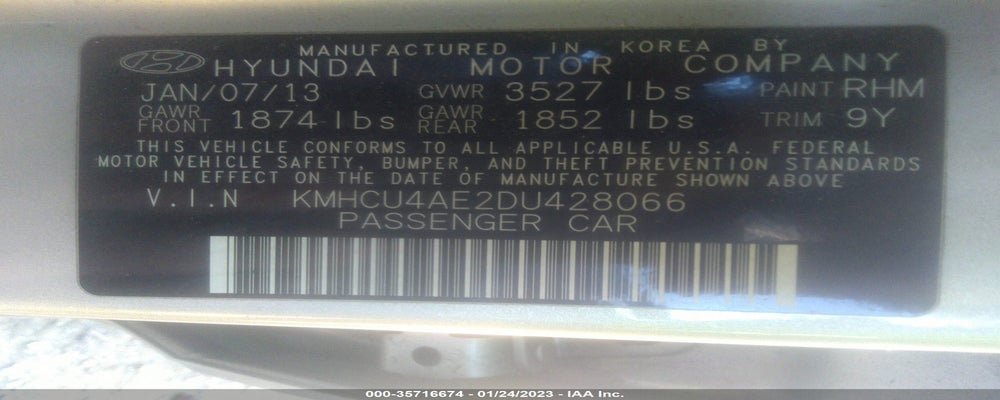 KMHCU4AE2DU428066 2013 HYUNDAI ACCENT photo no. 9