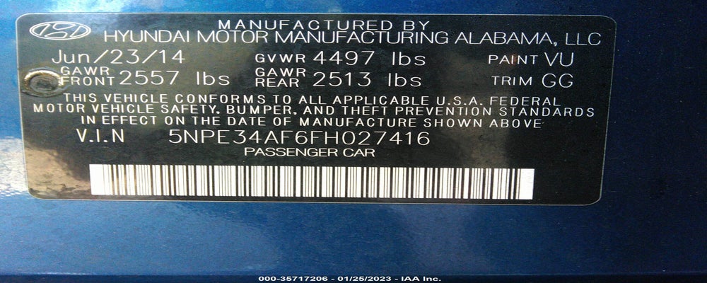 5NPE34AF6FH027416 2015 HYUNDAI SONATA photo no. 9