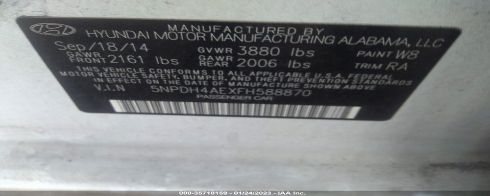 5NPDH4AEXFH588870 2015 HYUNDAI ELANTRA photo no. 9