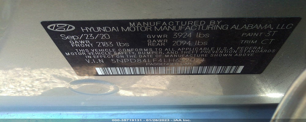 5NPD84LF4LH632024 2020 HYUNDAI ELANTRA photo no. 9