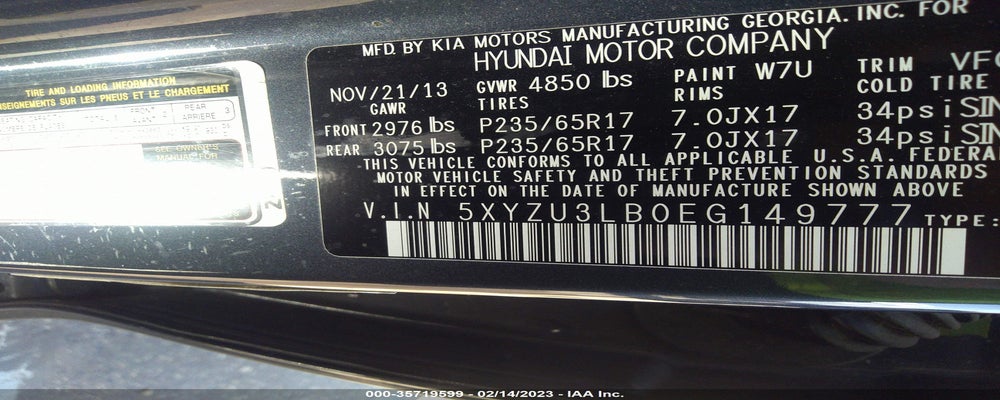5XYZU3LB0EG149777 2014 HYUNDAI SANTA FE SPORT photo no. 9