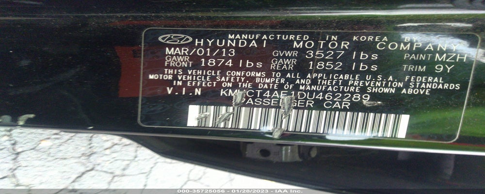 KMHCT4AE1DU462289 2013 HYUNDAI ACCENT photo no. 9