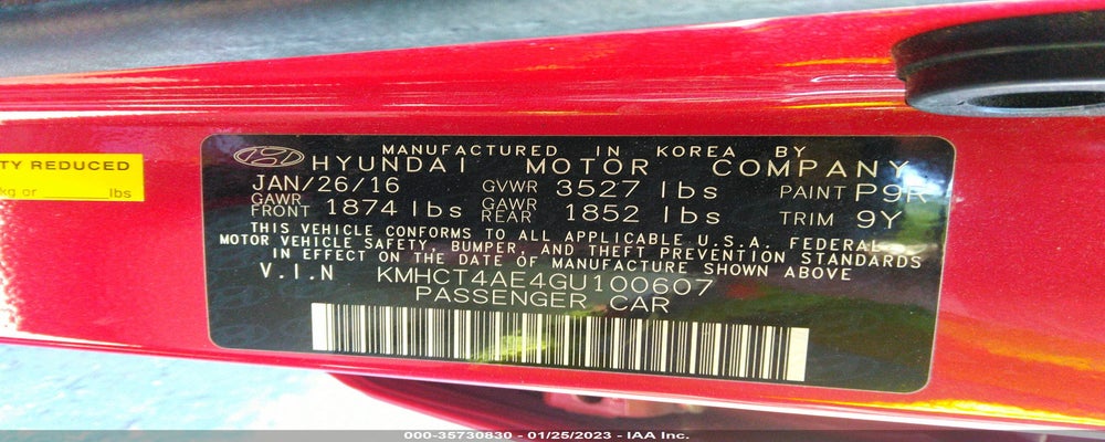 KMHCT4AE4GU100607 2016 HYUNDAI ACCENT photo no. 9