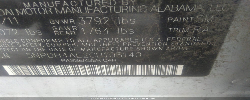 5NPDH4AE2CH108140 2012 HYUNDAI ELANTRA photo no. 9