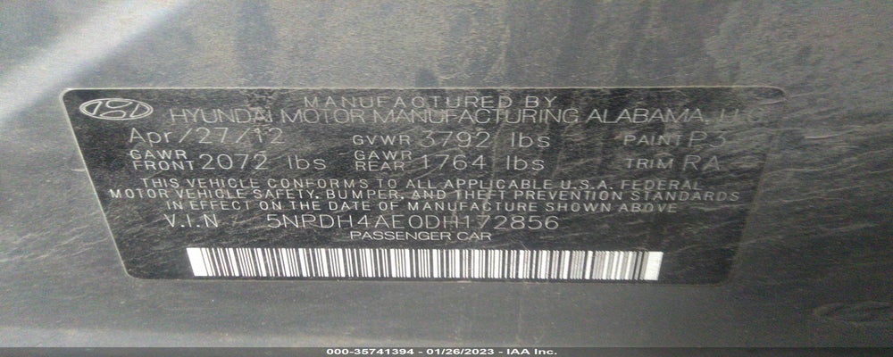 5NPDH4AE0DH172856 2013 HYUNDAI ELANTRA photo no. 9