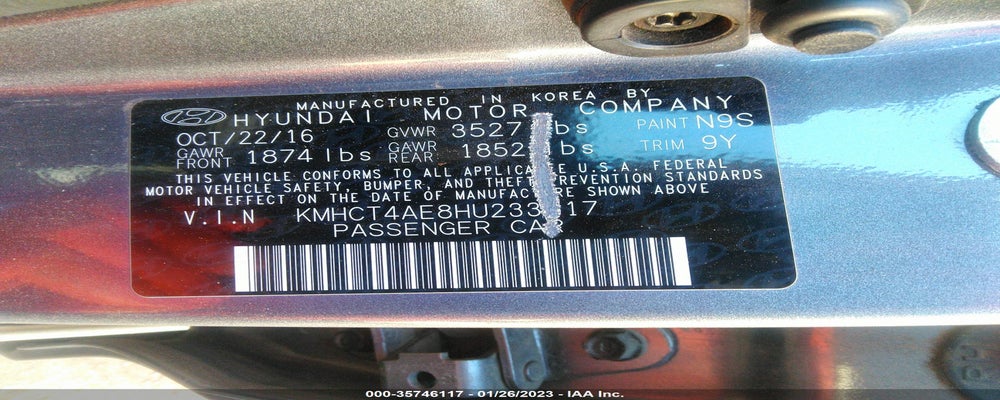 KMHCT4AE8HU233517 2017 HYUNDAI ACCENT photo no. 9