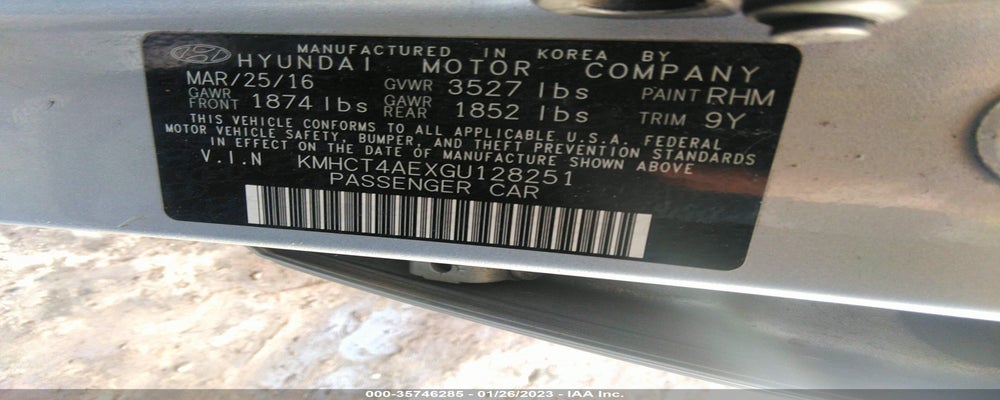 KMHCT4AEXGU128251 2016 HYUNDAI ACCENT photo no. 9