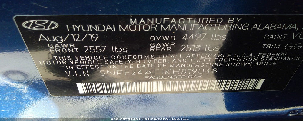 5NPE24AF1KH819048 2019 HYUNDAI SONATA photo no. 9