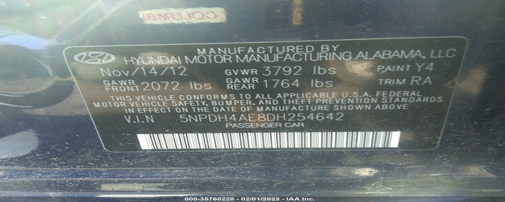 5NPDH4AE8DH254642 2013 HYUNDAI ELANTRA photo no. 9