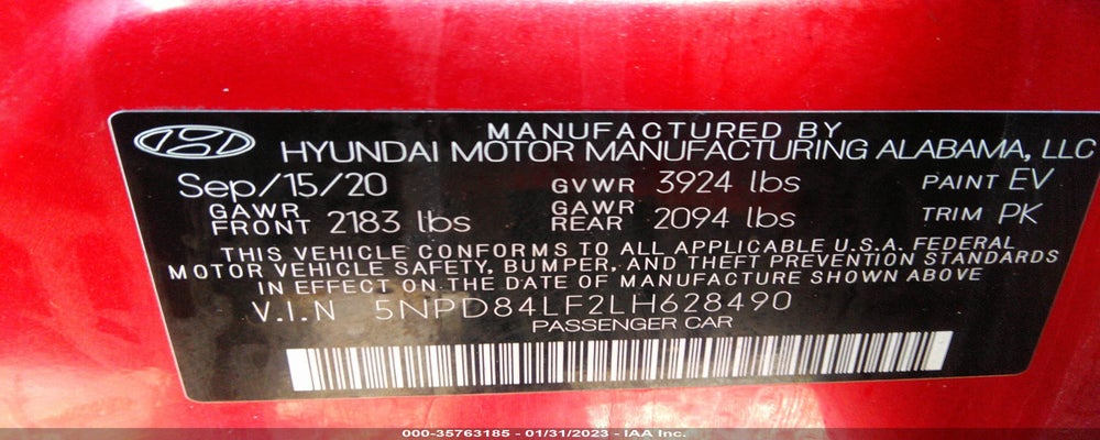 5NPD84LF2LH628490 2020 HYUNDAI ELANTRA photo no. 9