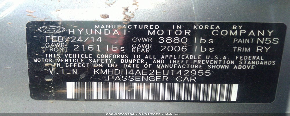 KMHDH4AE2EU142955 2014 HYUNDAI ELANTRA photo no. 9