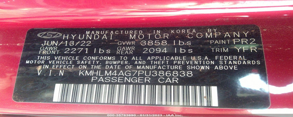 KMHLM4AG7PU386838 2023 HYUNDAI ELANTRA photo no. 9