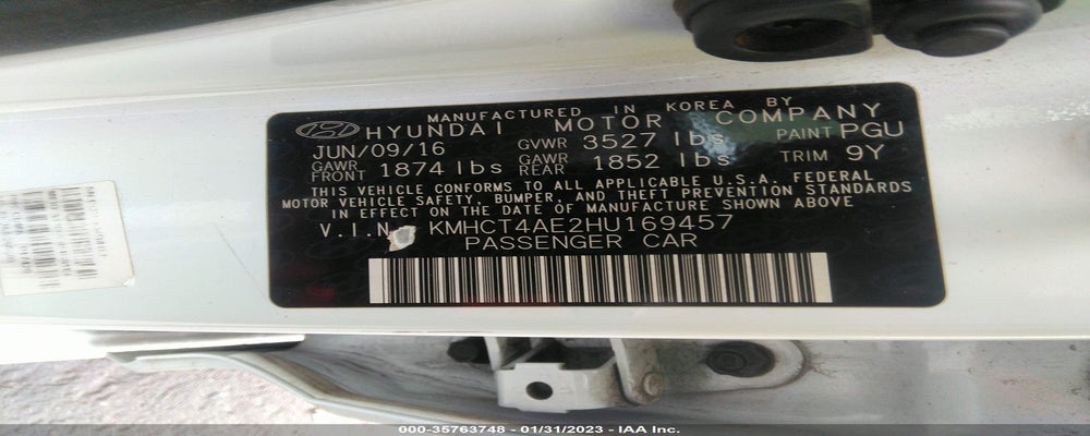 KMHCT4AE2HU169457 2017 HYUNDAI ACCENT photo no. 9