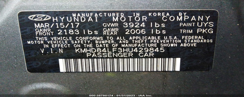 KMHD84LF3HU429845 2017 HYUNDAI ELANTRA photo no. 9
