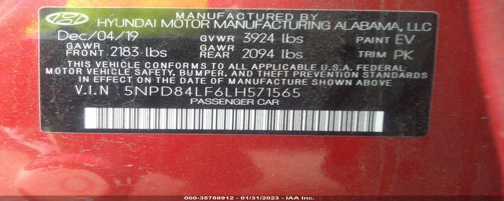 5NPD84LF6LH571565 2020 HYUNDAI ELANTRA photo no. 9