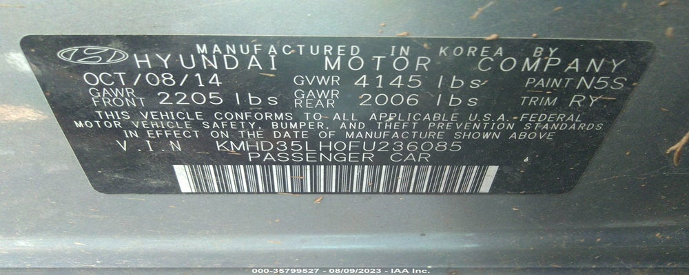 KMHD35LH0FU236085 2015 HYUNDAI ELANTRA GT photo no. 9