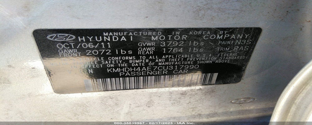 KMHDH4AE7CU317990 2012 HYUNDAI ELANTRA photo no. 9