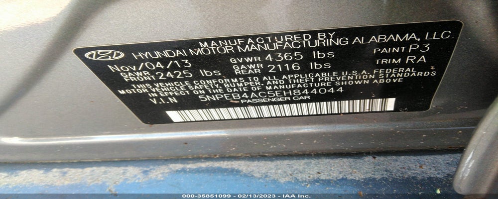 5NPEB4AC5EH844044 2014 HYUNDAI SONATA photo no. 9