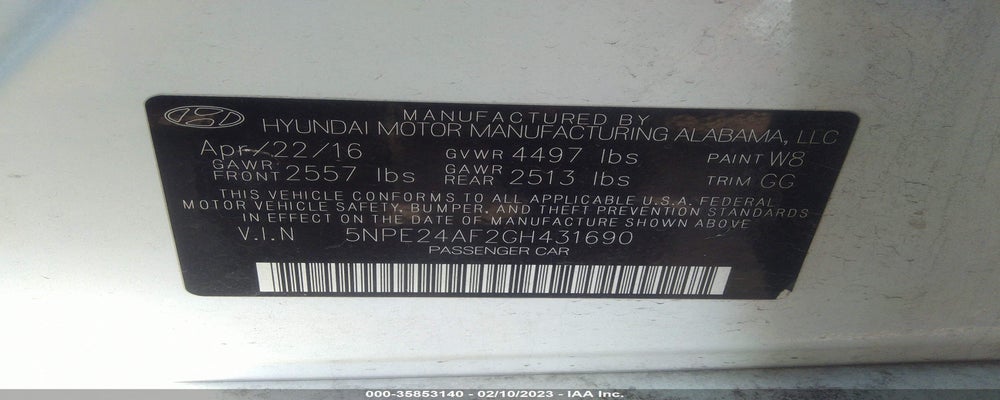 5NPE24AF2GH431690 2016 HYUNDAI SONATA photo no. 9