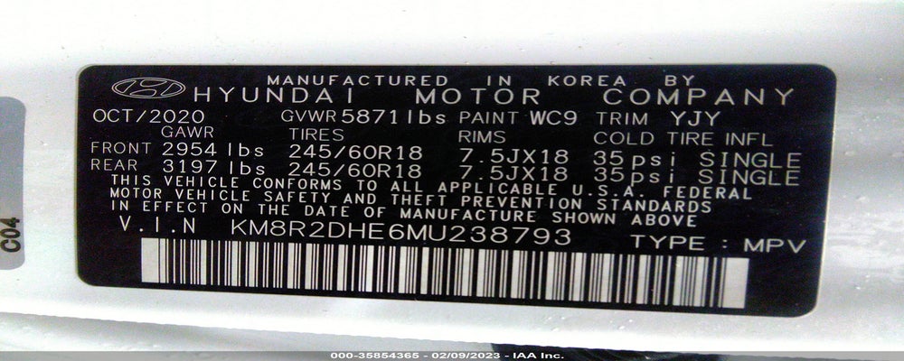 KM8R2DHE6MU238793 2021 HYUNDAI PALISADE photo no. 9