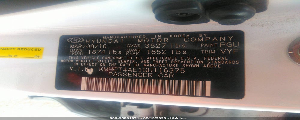 KMHCT4AE1GU116375 2016 HYUNDAI ACCENT photo no. 9