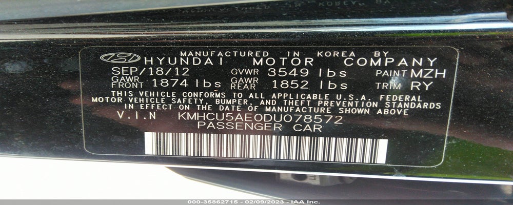 KMHCU5AE0DU078572 2013 HYUNDAI ACCENT photo no. 9