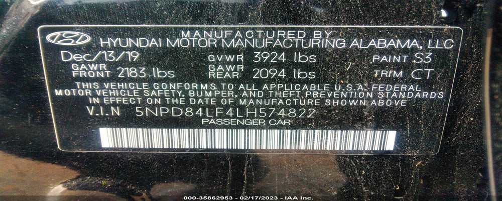 5NPD84LF4LH574822 2020 HYUNDAI ELANTRA photo no. 9