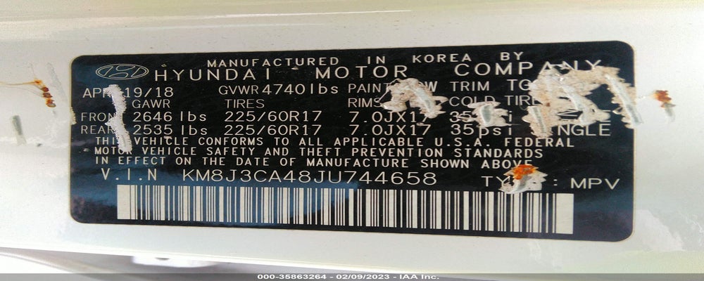 KM8J3CA48JU744658 2018 HYUNDAI TUCSON photo no. 9