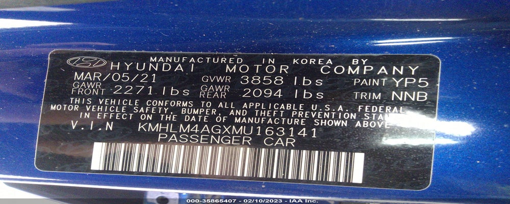 KMHLM4AGXMU163141 2021 HYUNDAI ELANTRA photo no. 9