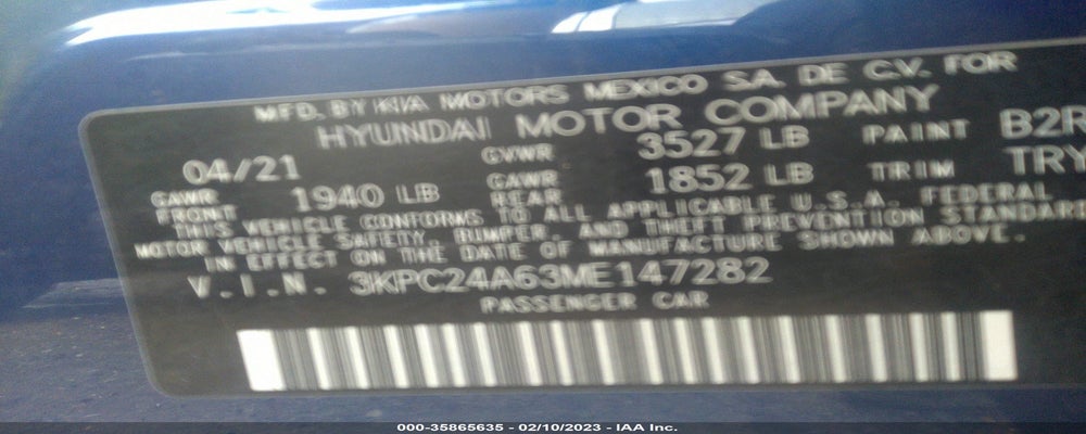 3KPC24A63ME147282 2021 HYUNDAI ACCENT photo no. 9