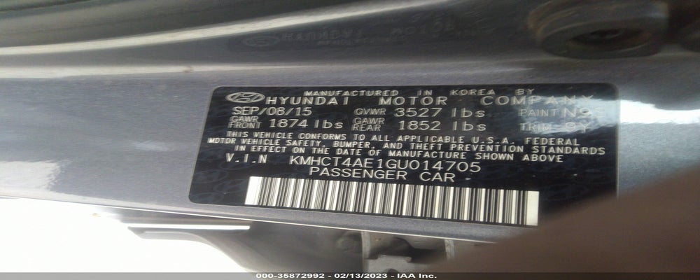 KMHCT4AE1GU014705 2016 HYUNDAI ACCENT photo no. 9