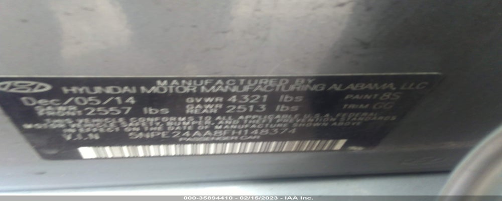5NPE24AA8FH148374 2015 HYUNDAI SONATA photo no. 9