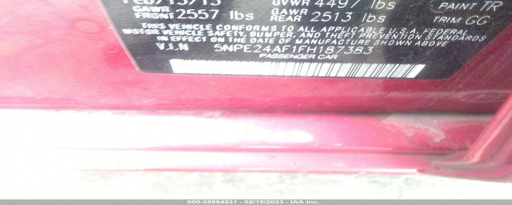 5NPE24AF1FH187383 2015 HYUNDAI SONATA photo no. 9