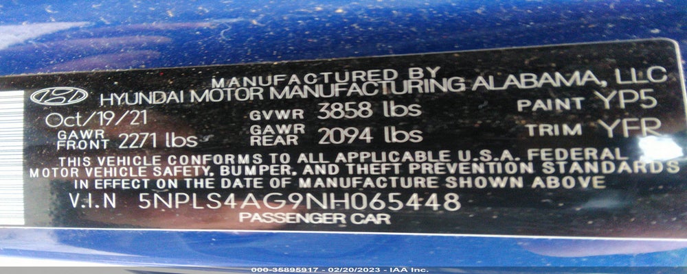 5NPLS4AG9NH065448 2022 HYUNDAI ELANTRA photo no. 9