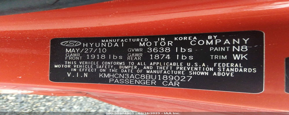 KMHCN3AC8BU189027 2011 HYUNDAI ACCENT photo no. 9