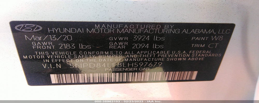 5NPD84LF8LH597679 2020 HYUNDAI ELANTRA photo no. 9