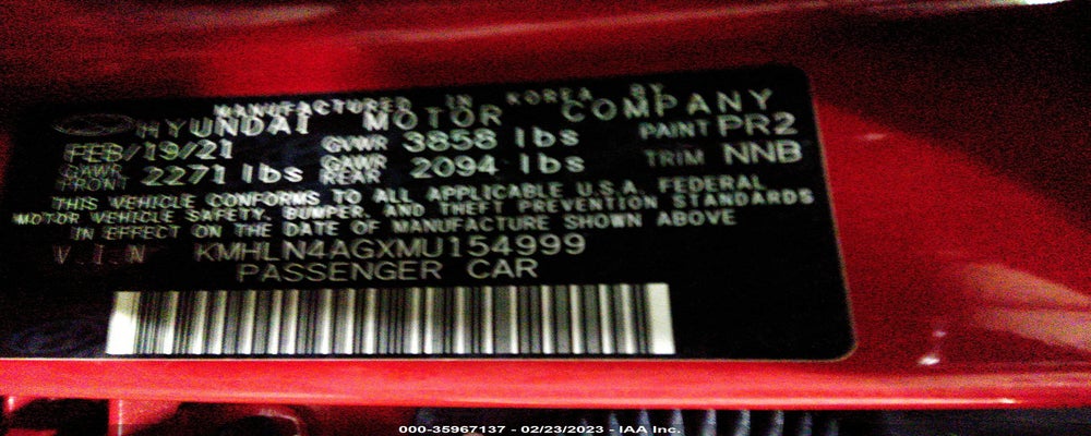 KMHLN4AGXMU154999 2021 HYUNDAI ELANTRA photo no. 9