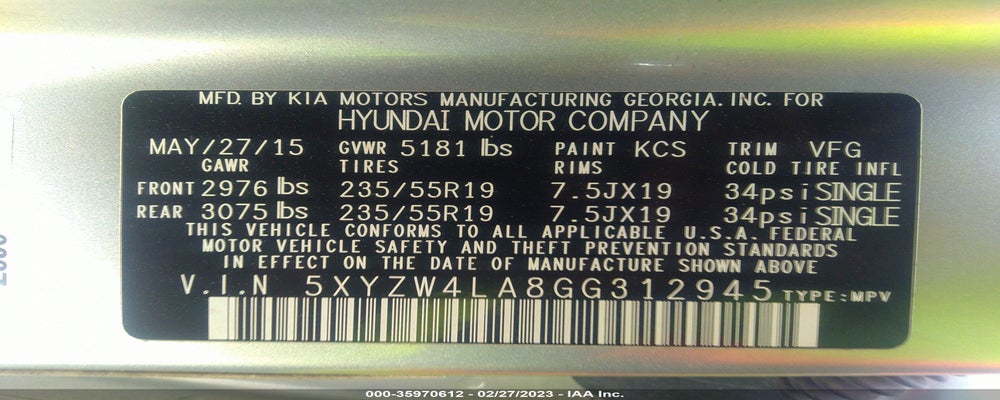 5XYZW4LA8GG312945 2016 HYUNDAI SANTA FE SPORT photo no. 9