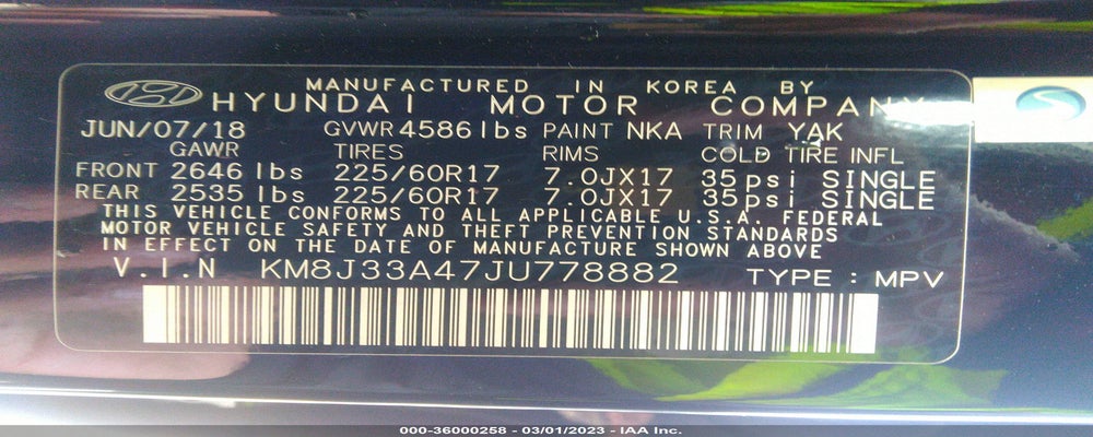 KM8J33A47JU778882 2018 HYUNDAI TUCSON photo no. 9