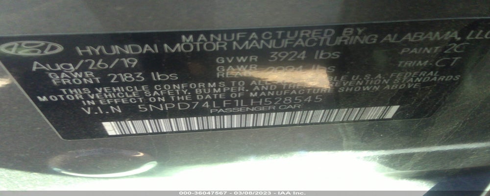 5NPD74LF1LH528545 2020 HYUNDAI ELANTRA photo no. 9