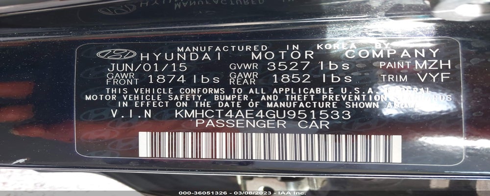 KMHCT4AE4GU951533 2016 HYUNDAI ACCENT photo no. 9
