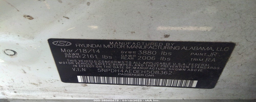 5NPDH4AE0EH508362 2014 HYUNDAI ELANTRA photo no. 9