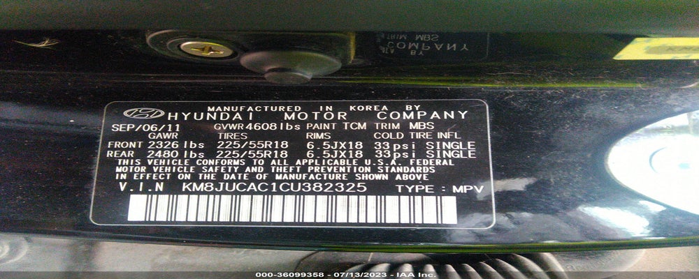 KM8JUCAC1CU382325 2012 HYUNDAI TUCSON photo no. 9