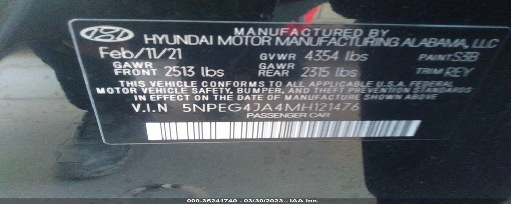 5NPEG4JA4MH121476 2021 HYUNDAI SONATA photo no. 9