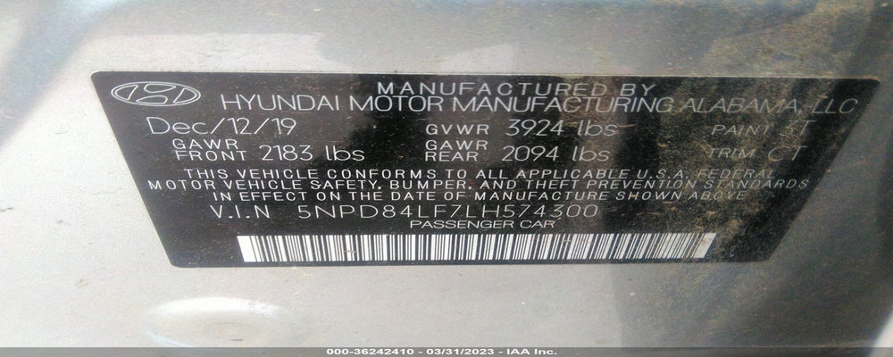 5NPD84LF7LH574300 2020 HYUNDAI ELANTRA photo no. 9