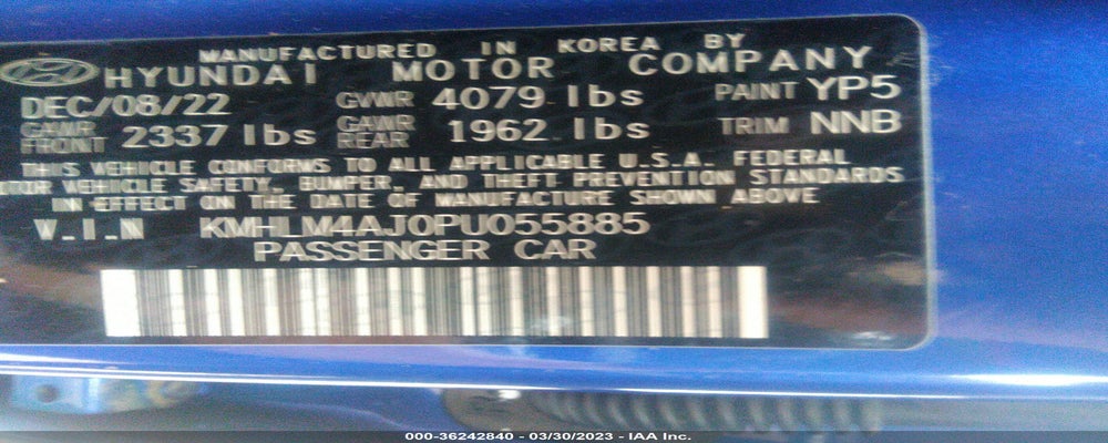 KMHLM4AJ0PU055885 2023 HYUNDAI ELANTRA photo no. 9