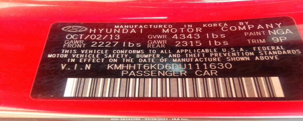 KMHHT6KD6DU111630 2013 HYUNDAI GENESIS COUPE photo no. 9